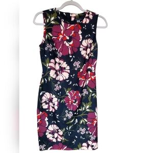 Tommy Hilfiger Tropical Print Sleeveless Sheath Dress size 6.